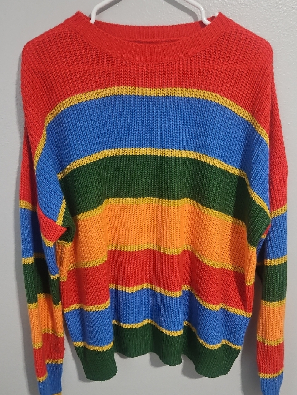 Colorblock Pride Striped Knit Sweater Soft Oversized Casual